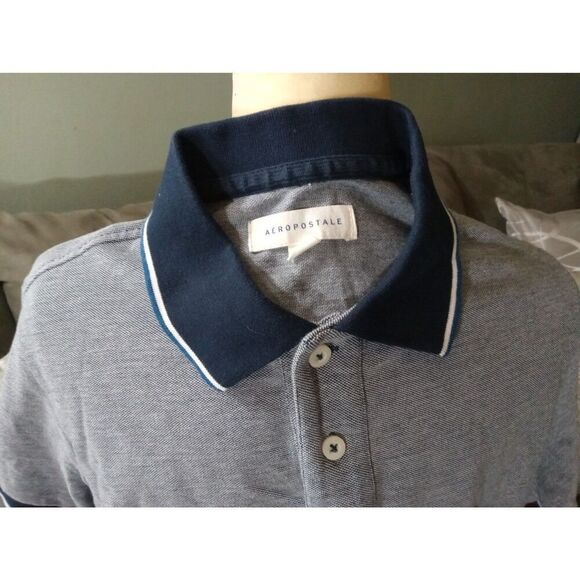 Aeropostale NEW without Tags Polo. Navy blue & white. Size Large. - Picture 2 of 6